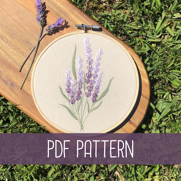 Lavender Embroidery Pattern | Spring Collection | Downloadable PDF Pattern | Beginner Friendly