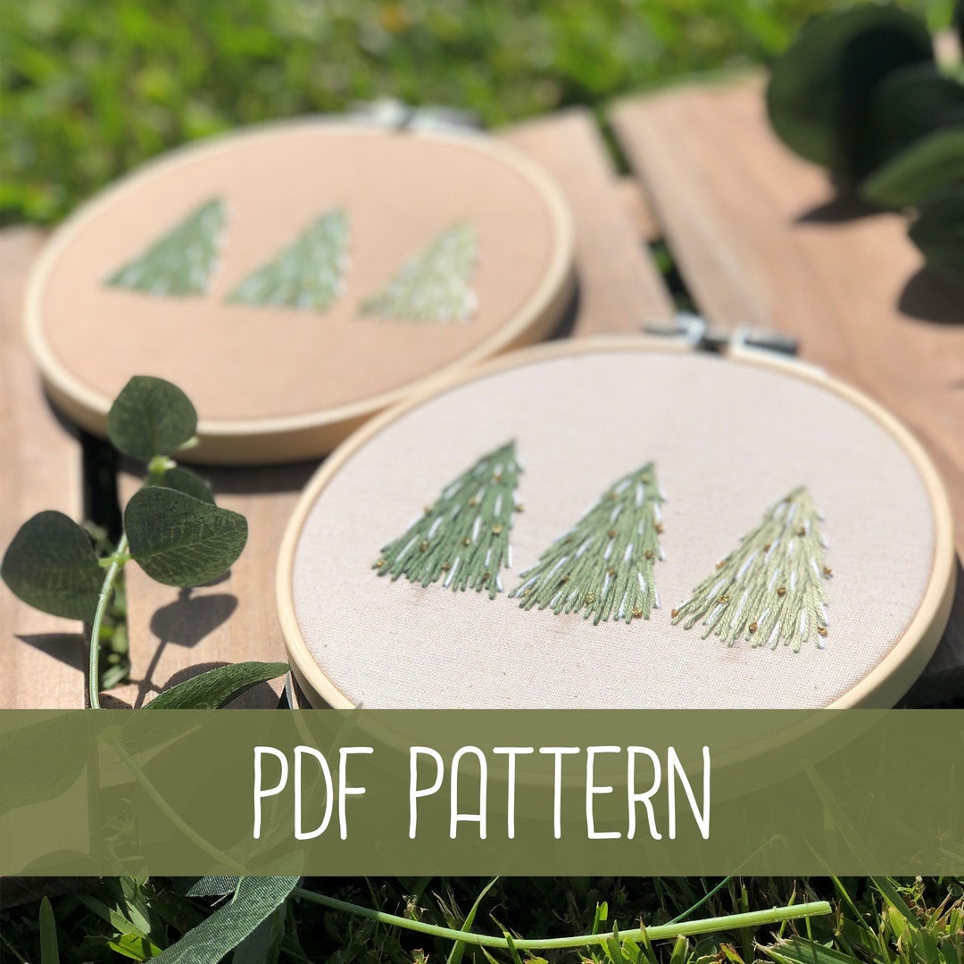 O Christmas Trees Embroidery Pattern | Beginner Friendly (downloadable ...