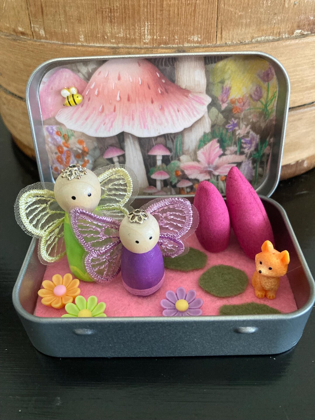 Butterfly Fairy Garden Play Tin, Pixie Miniature Travel Tin - Etsy