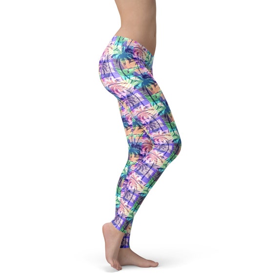Palm Tree Leggings Yoga Pants Yoga Leggings Fun Leggings Workout