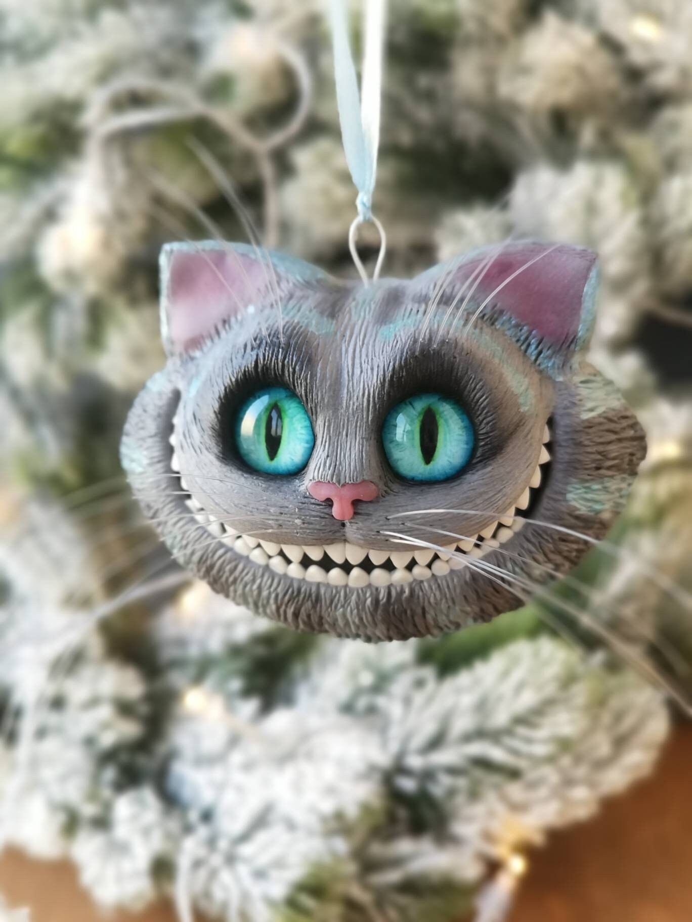 Cheshire Cat Christmas ornament Cheshire Cat figurine Etsy