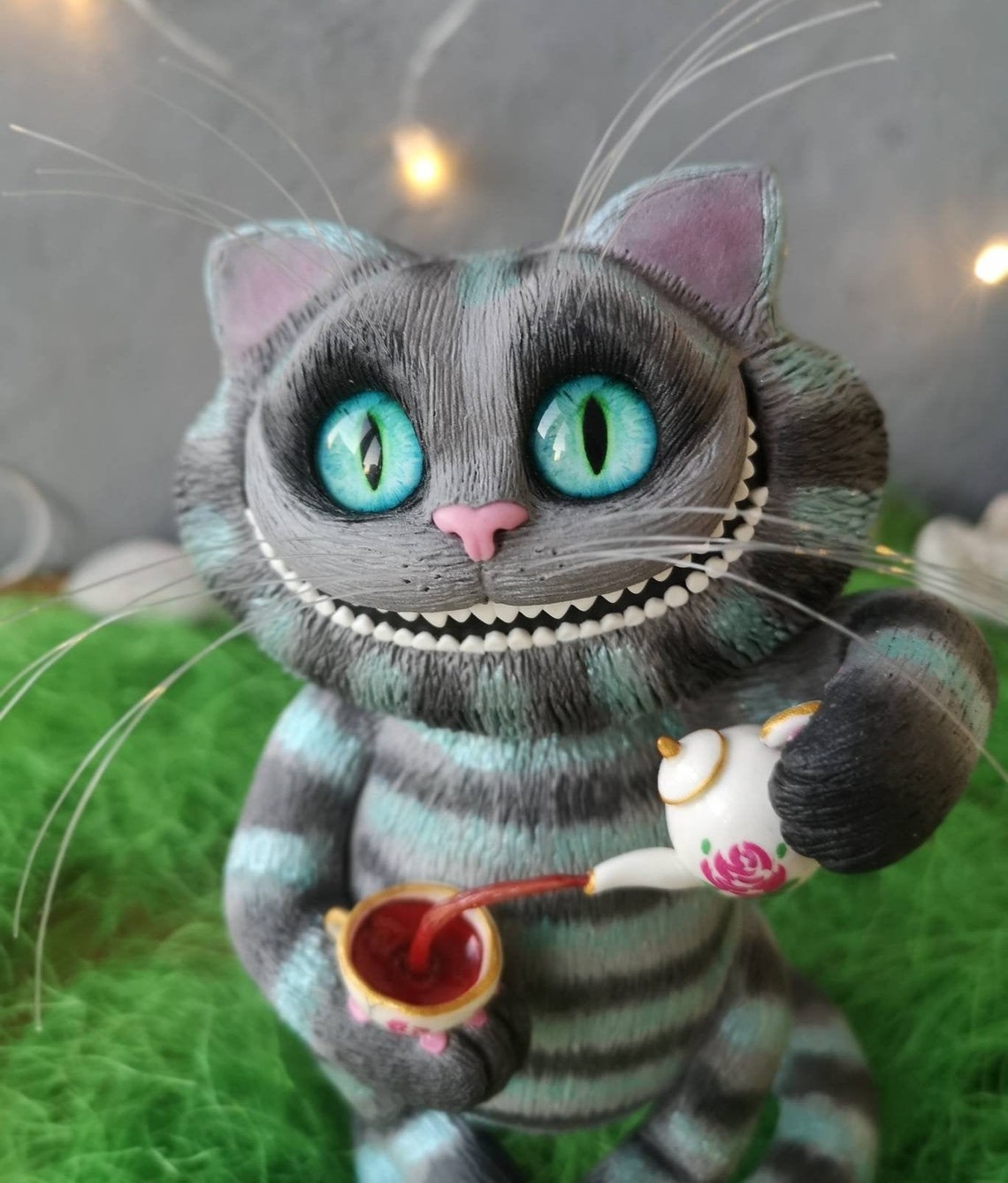 Cheshire Cat Figurine Alice in Wonderland Doll Tim Burton | Etsy