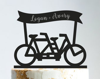 Tandem bicycle cake topper,bicycle for two cake topper,bicycle wedding cake topper,bicycle couple cake topper,tandem bike cake topper,B233