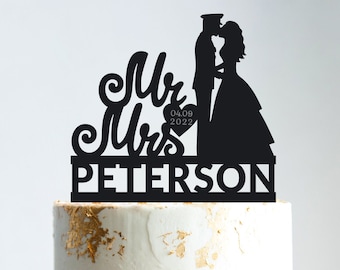 Military wedding cake topper,Military groom and bride cake topper,Marine wedding cake topper,army Mr and Mrs air force wedding topper,B307