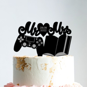 Video game book cake topper,video game cake topper wedding,cake topper game book,book theme wedding cake topper gaming,game cake topper,B52