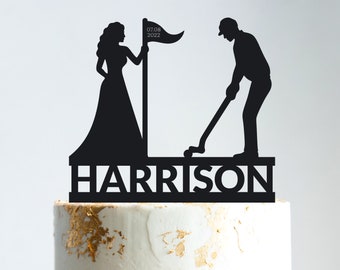 Mr and Mrs golf funny wedding cake topper,golfer cake topper personalized wedding,golf wedding cake topper,golf couple wedding topper,B17