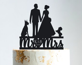 Wedding cake topper with dog,cake topper for wedding with dog,cake topper with doberman,dog wedding cake topper,wedding cake topper dogs,B31