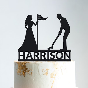 Mr and Mrs golf funny wedding cake topper,golfer cake topper personalized wedding,golf wedding cake topper,golf couple wedding topper,B17