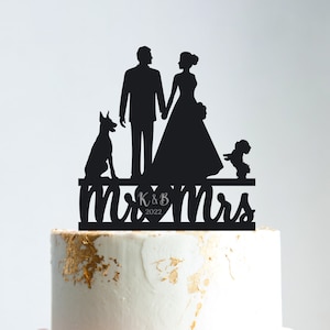 Wedding cake topper with dog,cake topper for wedding with dog,cake topper with doberman,dog wedding cake topper,wedding cake topper dogs,B31