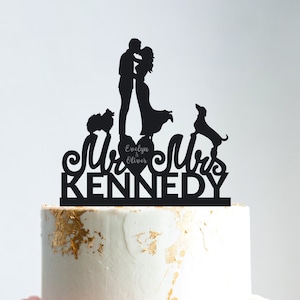 Mr and Mrs pomeranian wedding cake topper with dog,puppy wedding topper,long hair dachshund wedding cake topper,topper for wedding dog,B12