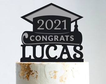 Graduation cake topper personalized,Custom college grad cake topper,graduation cap topper,congrats cake topper,Graduation party decor,B319