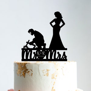 Wedding Cake Topper, Welder Cake Topper, Rustic Cake Topper, Custom Cake Topper, Mr Mrs Cake Topper, Acrylic Cake Topper, Wedding Gift, B192