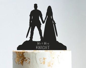 Custom Mr and Mrs viking wedding cake topper,viking cake topper,viking party cake topper wedding,viking barbarian wedding cake topper,B18