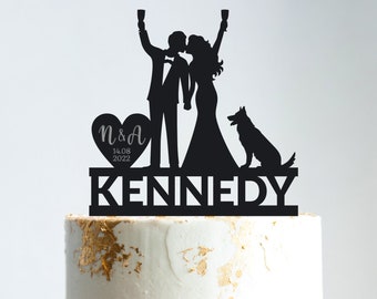 Germany shepherd cake topper,cake topper with germany shepherd dog,wedding cake topper germany shepherd,cake topper for wedding with dog,B79