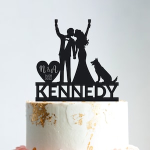Germany shepherd cake topper,cake topper with germany shepherd dog,wedding cake topper germany shepherd,cake topper for wedding with dog,B79