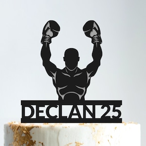 Custom boxer birthday cake topper,boxing cake topper,boxer topper name,boxing lover birthday topper,champion cake topper,boxer topper,B404