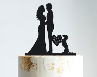 Dackel Hochzeit Torten topper,Dackel Torten topper,Cake Topper für Hochzeit Hund,Custom Cake Topper,Hochzeit Cake Topper mit Dackel,B23