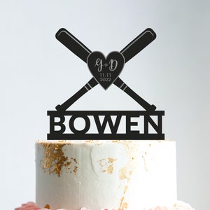 Baseball wedding cake topper,baseball couple topper,baseball theme personalized wedding cake topper,baseball baby shower cake topper,b329