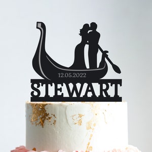 Gondel Hochzeitstorte Topper, Venedig Gondel Braut Party Tortendeko, Italienische Hochzeitstorte Topper, Hochzeit Braut und Bräutigam Kuchen Topper, b262