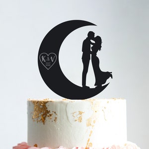 Moon cake topper wedding,love you to the moon wedding cake topper,cake topper star moon,to the moon and back wedding cake topper,b84