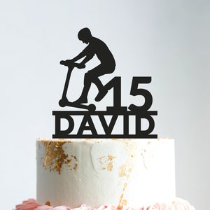 Birthday Cake Topper, Custom Scooter Cake Topper, 16th Birthday Gift, Name Cake Topper, 15th Birthday Cake Topper, 13th Birthday Gift, B72