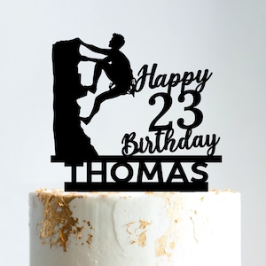 Climber birthday cake topper, Rock climbing cake topper, Climbing happy birthday topper, Mountain birthday topper, Man climber topper, B461