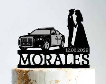 Police wedding cake topper, Police car cake topper, Police officer groom cake topper, Sheriff cake topper Policeman wedding topper,B29