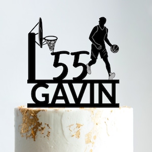 Basketball cake topper, Basketball birthday cake topper, Basketball player cake topper, Birthday cake topper, Sportsman birthday topper,B198