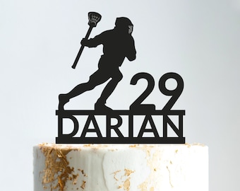 Lacrosse cake topper birthday,personalized lacrosse birthday party decor,lacrosse birthday cake decorations,lacrosse cupcake topper,B357