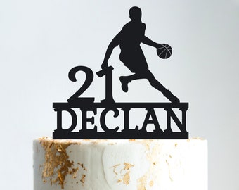 Custom basketball birthday cake topper,basketball party decor,basketball theme birthday topper,basketball player birthday cake topper,B286