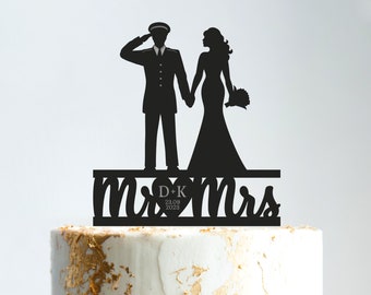 Military wedding cake toppers marine corps,Army wedding cake topper,Marine wedding Mr and Mrs topper,Military wedding topper air force,B384