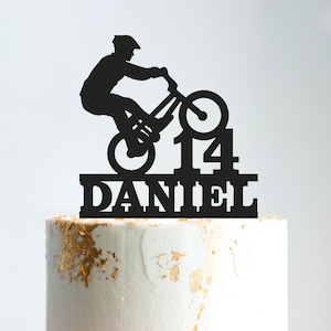 Bmx bike birthday cake topper,bmx bicycle cake topper,bmx birthday cake topper,custom bmx bicycle name cake topper birthday,B71