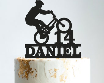 Bmx bike birthday cake topper,bmx bicycle cake topper,bmx birthday cake topper,custom bmx bicycle name cake topper birthday,B71