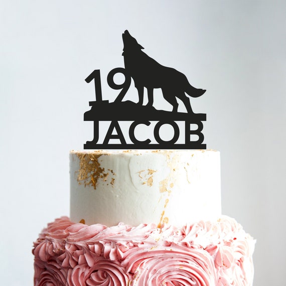 Cumpleaños de topper de pastel de lobo personalizado topper - Etsy México