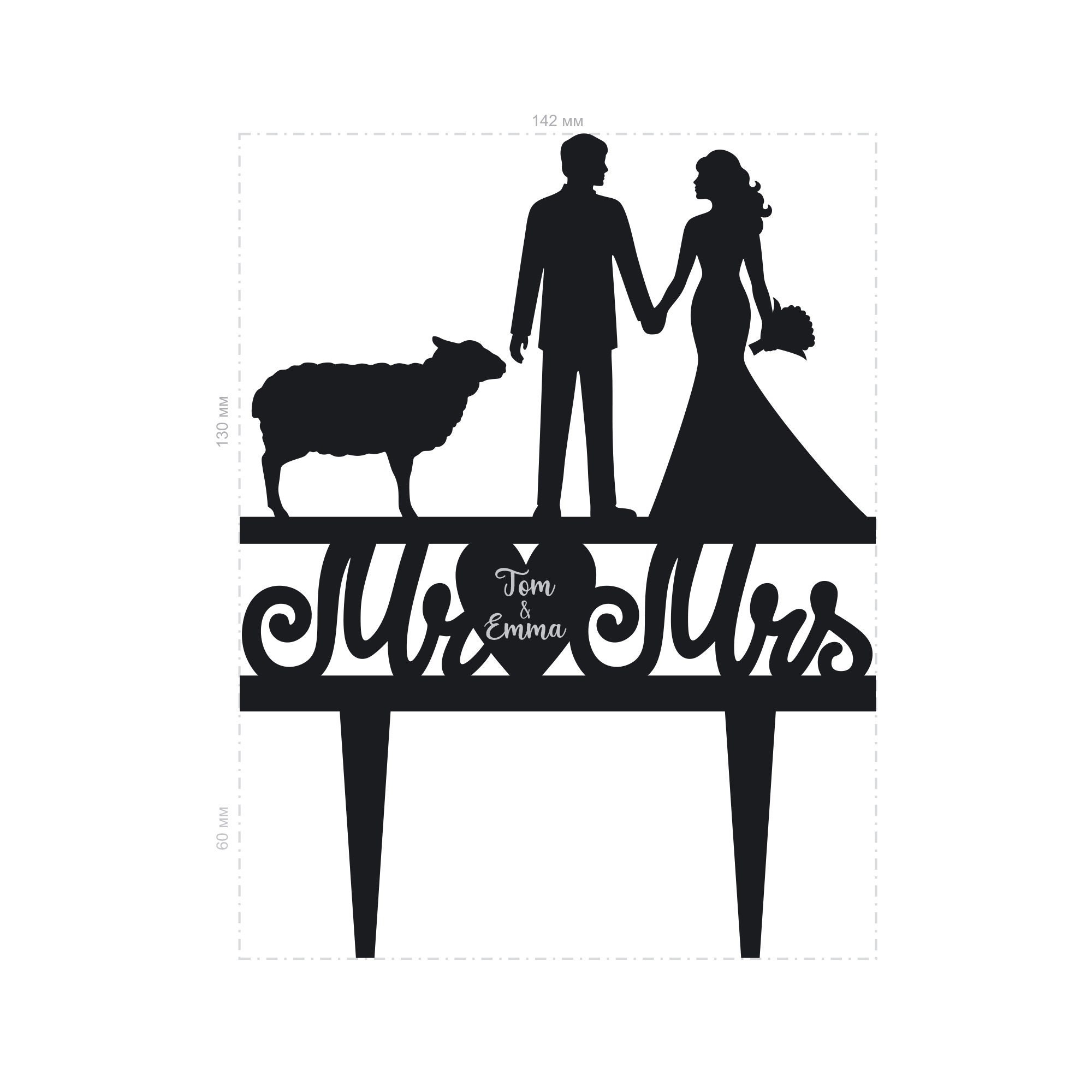 Personalizza Mr & Mrs Wedding Cake Topper Acrilico Nero Silhouette Mr & Mrs Silhouette Rustico Cake Topper Per Matrimonio Doccia Nuziale Forniture Per Festa Regali di Fidanzamento Per Coppia