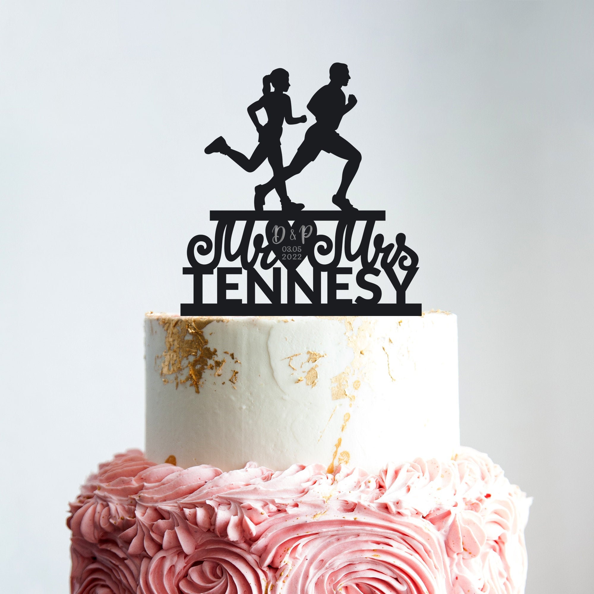Black Glitter Run Cake Topper Cheer to Pace Running Track Cross Country  Marathon Theme Decor Supplies Men Women Boys Girls Happy Birthday Party