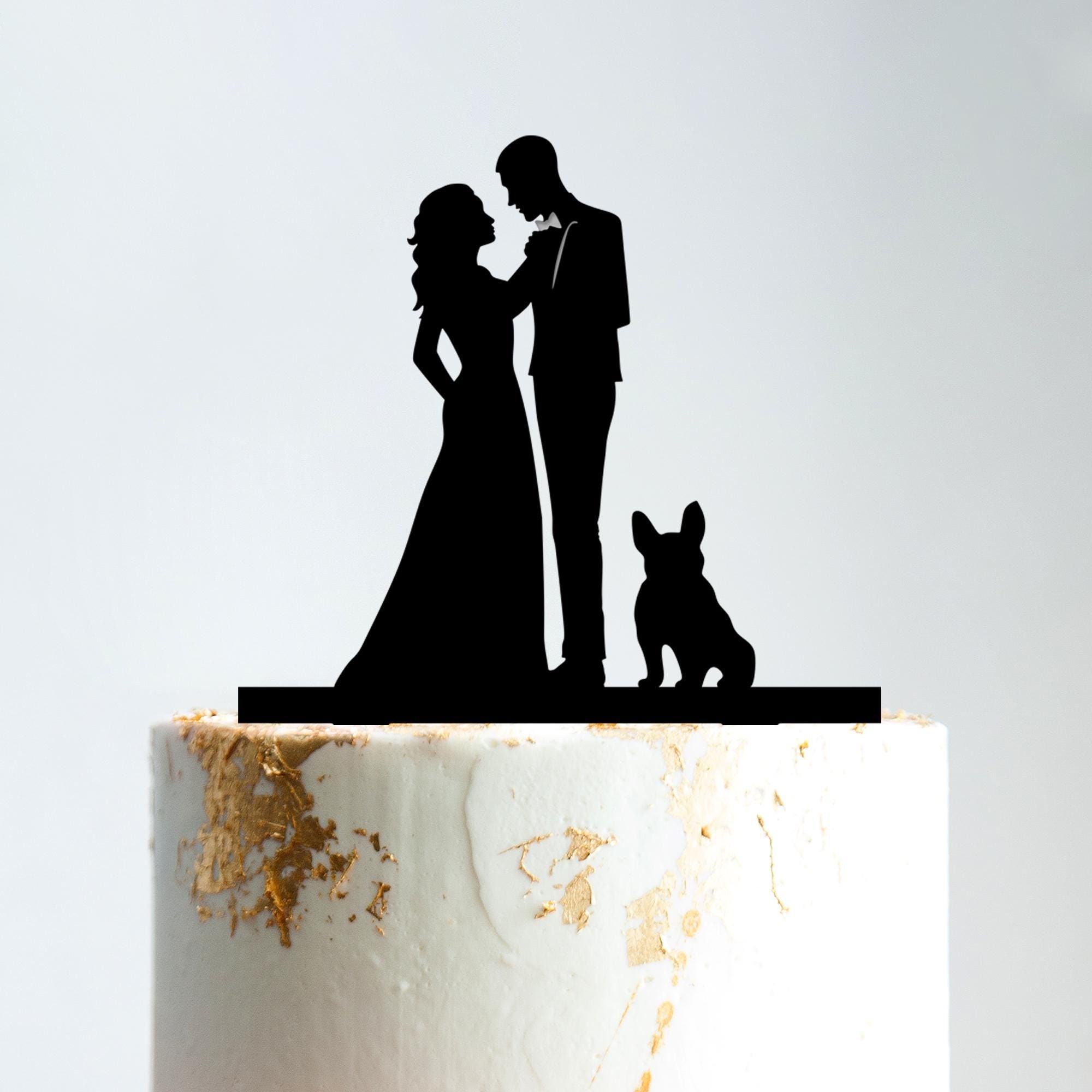 French bulldog wedding topper