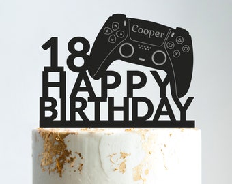 Video gamer boy cake topper birthday,game controller cake topper birthday,custom birthday gaming cake topper,gamer girl cake topper,B365