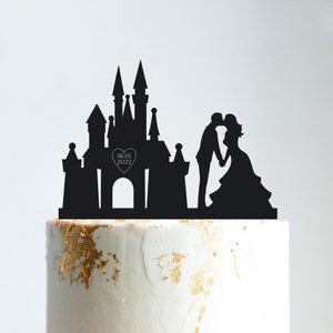 Fairy tale wedding princess castle cake topper,Castle wedding cake topper,bride and groom wedding castle cake topper,castle cake topper,B251