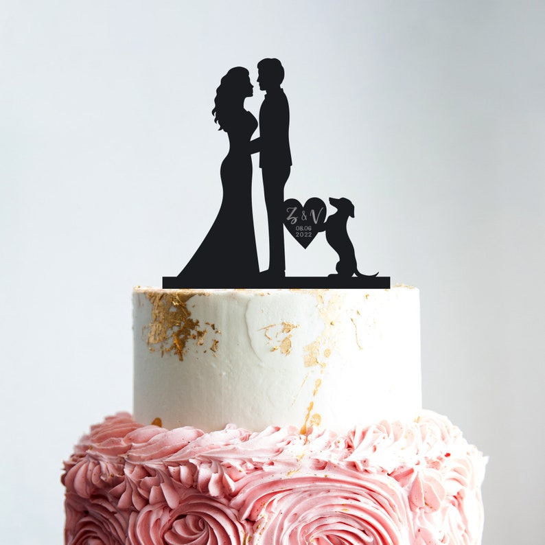 Dachshund wedding cake topper,dachshund cake topper,cake topper for wedding dog,custom cake topper,wedding cake topper with dachshund,B23 image 1