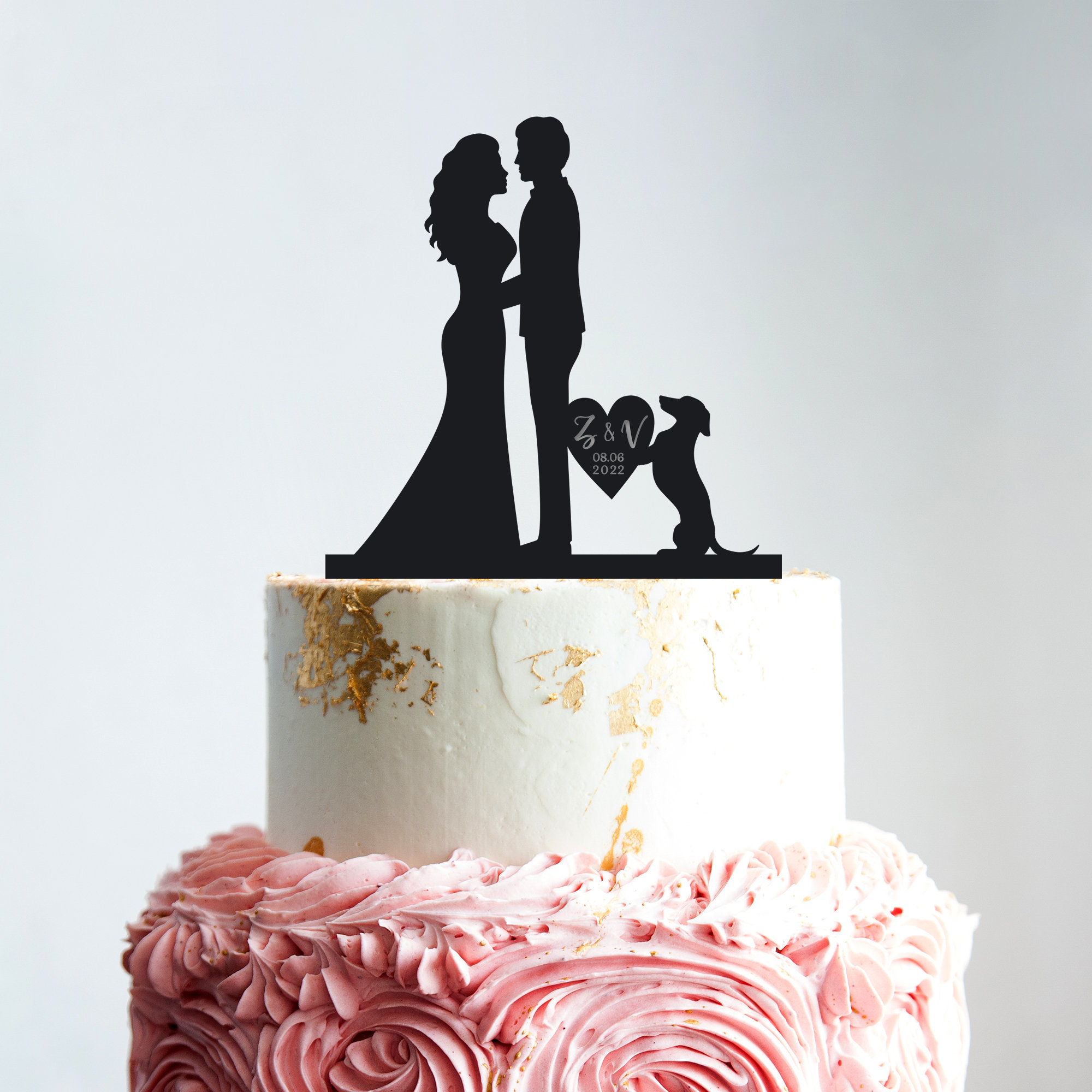 Dachshund wedding cake topper,dachshund cake topper,cake topper for wedding dog,custom cake topper,wedding cake topper with dachshund,B23