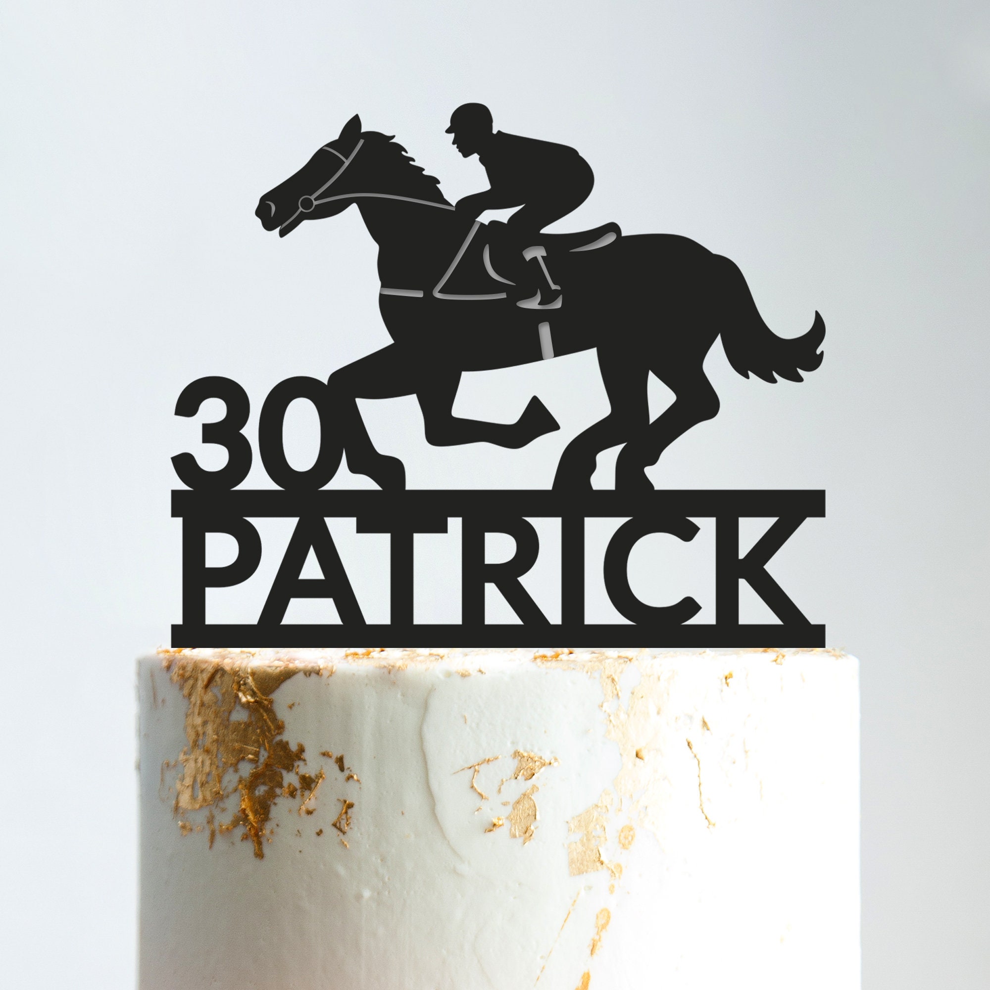 Horse cake topper birthdaycustom jockey and horse cake Etsy