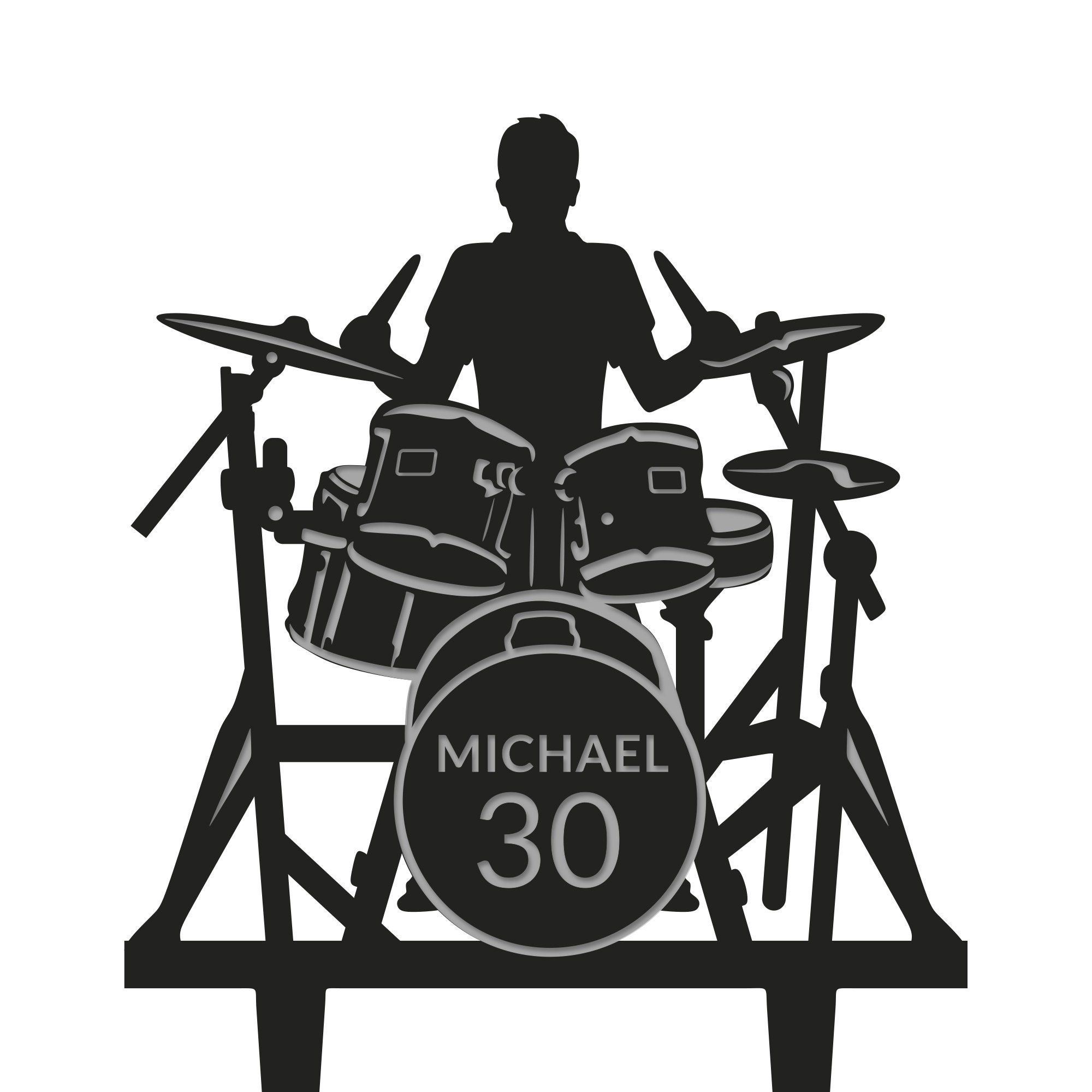 Drum Cake Topper | Custom Cake Topper | Drum Brthday Custom Name