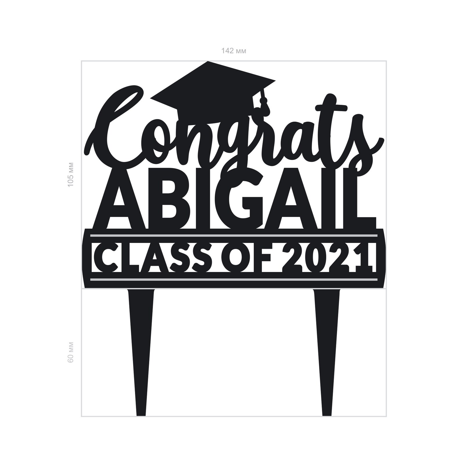 Graduation Cake Toppergraduation Cap Toppername Cake Etsy