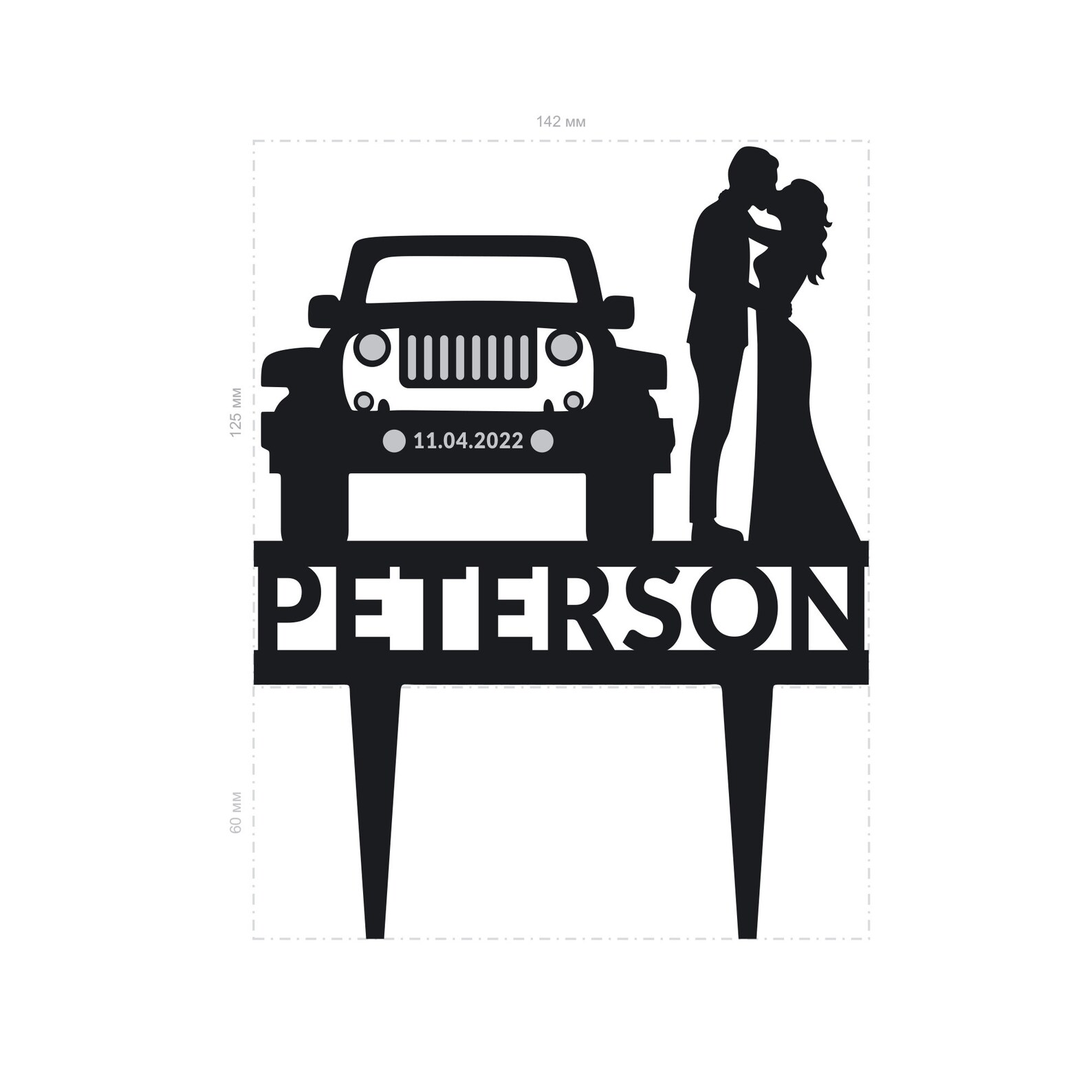 Couple With Jeep Wedding Cake Topperjeep Themed Wedding Etsy