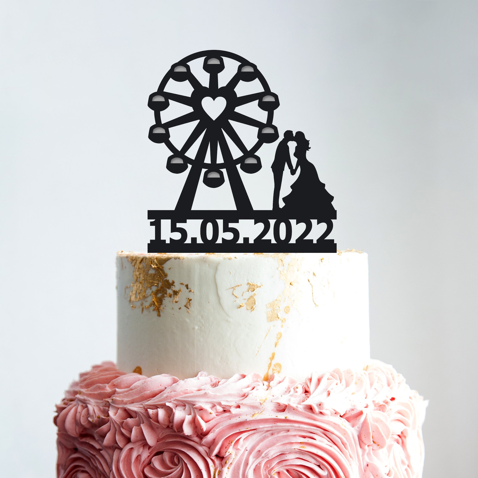 Ferris Wheel Wedding Couple Cake Topper Travelferri Wheel Etsy Australia