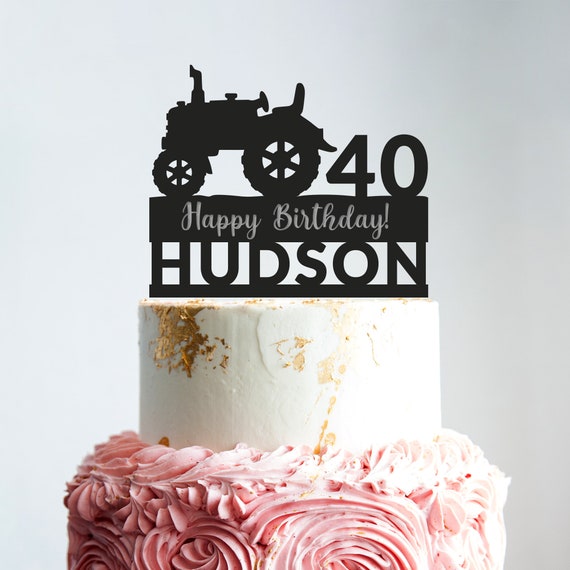 Tractor Birthday Cake Topperpersonalized Farmer Birthday Etsy