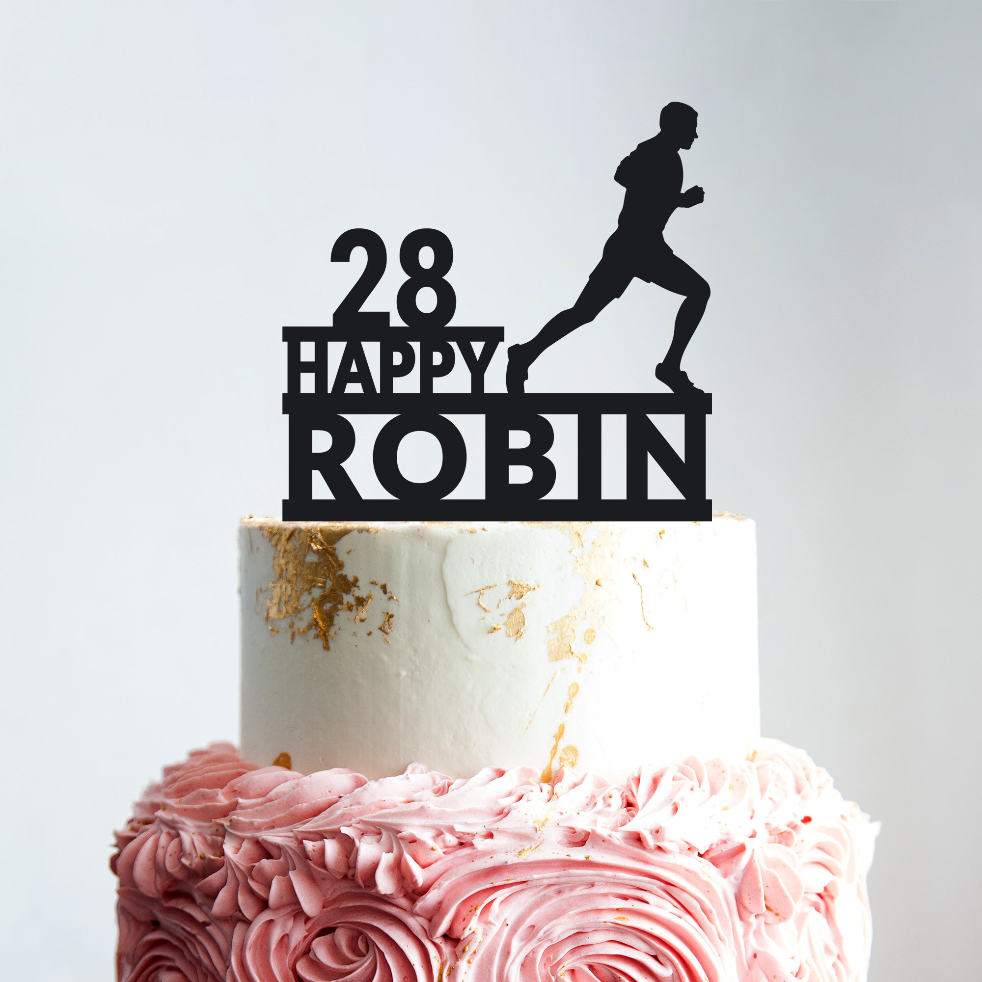 Acrylic 13.1 Half Marathon Half Crazy Running Runner Cake Topper Party  Decoration for Wedding Anniversary Birthday Graduation 