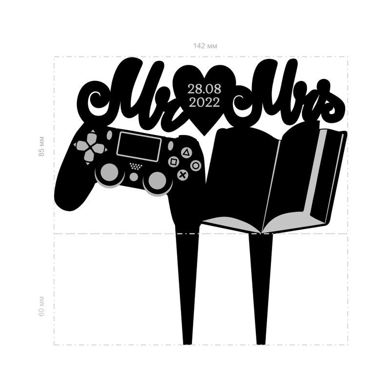 Video game book cake topper,video game cake topper wedding,cake topper game book,book theme wedding cake topper gaming,game cake topper,B52 image 3