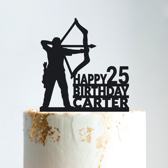 Archer birthday cake topperhunting birthday cake Etsy